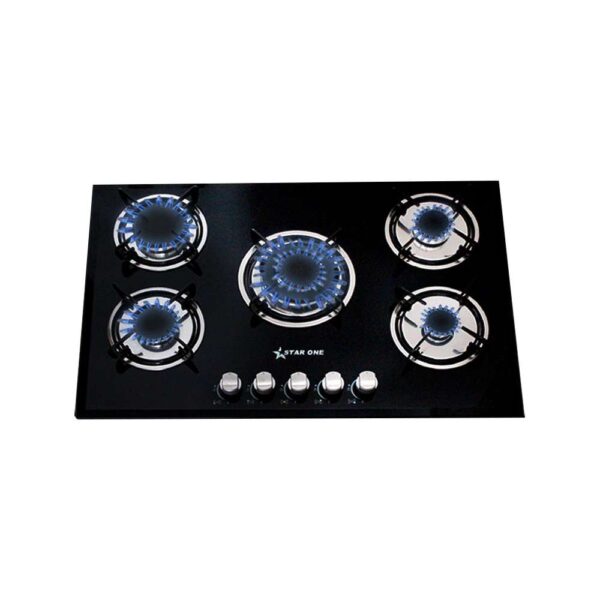 Plaque de cuisson encastrable à Gaz Star One 5 Feux / Noir