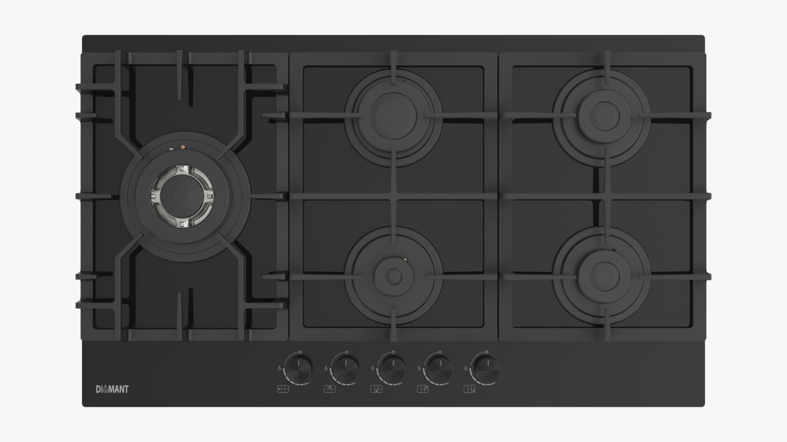 PLAQUE DE CUISSON 5 FEUX NOIR 90 CM  DIAMANT